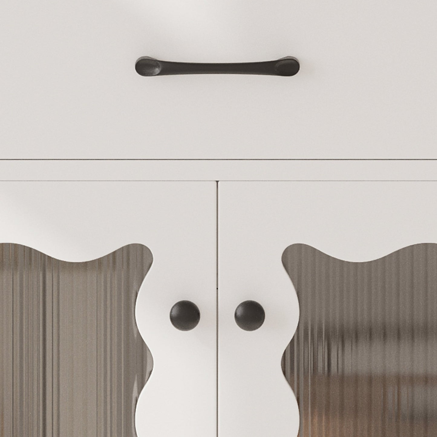 Modern 31' White Bathroom Vanity with Tempered Glass Doors, Rubber Wood Legs, Soft - Close Hinges, and Ceramic Sink - 1st Choice Furniture Direct