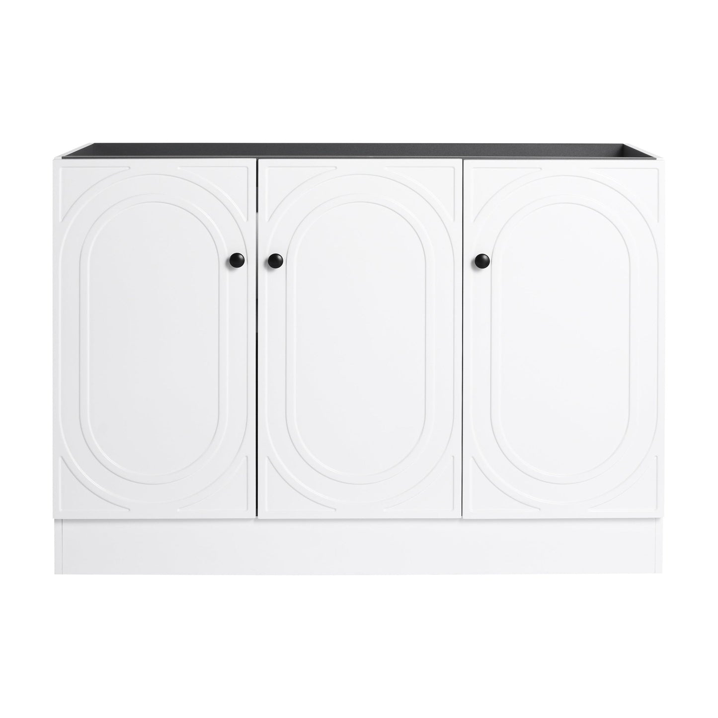 Modern 48 Inch Freestanding Bathroom Vanity with Soft - Close Cabinet Doors in White Plywood,Excluding Sink - 1st Choice Furniture Direct