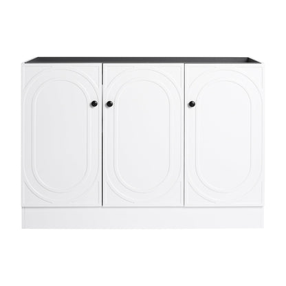 Modern 48 Inch Freestanding Bathroom Vanity with Soft - Close Cabinet Doors in White Plywood,Excluding Sink - 1st Choice Furniture Direct