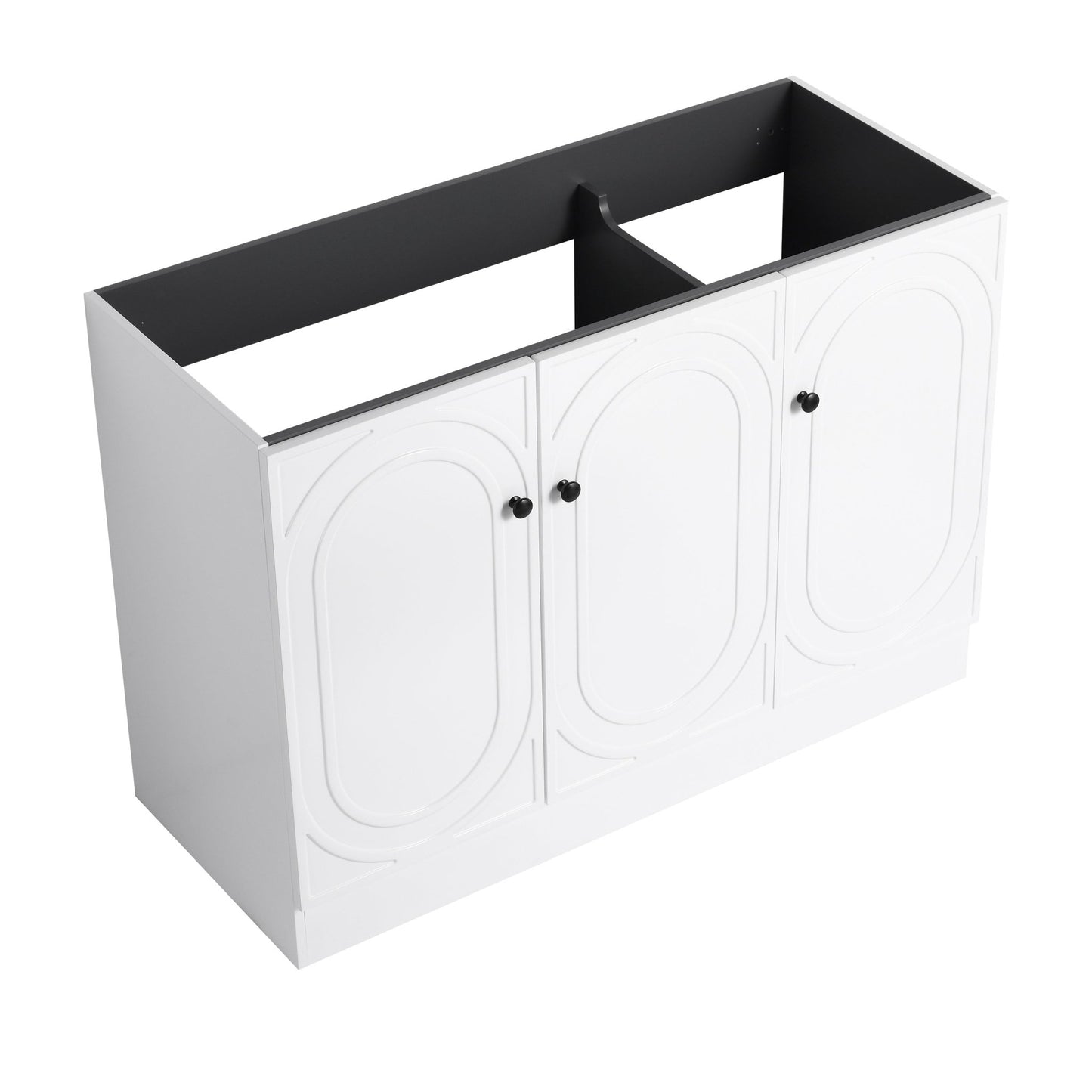 Modern 48 Inch Freestanding Bathroom Vanity with Soft - Close Cabinet Doors in White Plywood,Excluding Sink - 1st Choice Furniture Direct