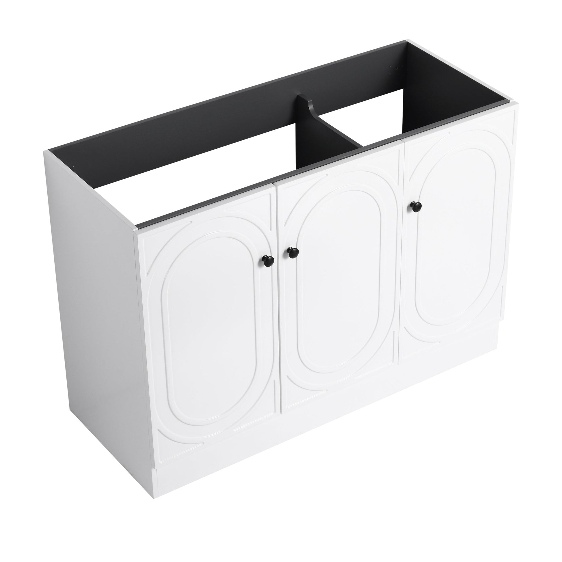Modern 48 Inch Freestanding Bathroom Vanity with Soft - Close Cabinet Doors in White Plywood,Excluding Sink - 1st Choice Furniture Direct