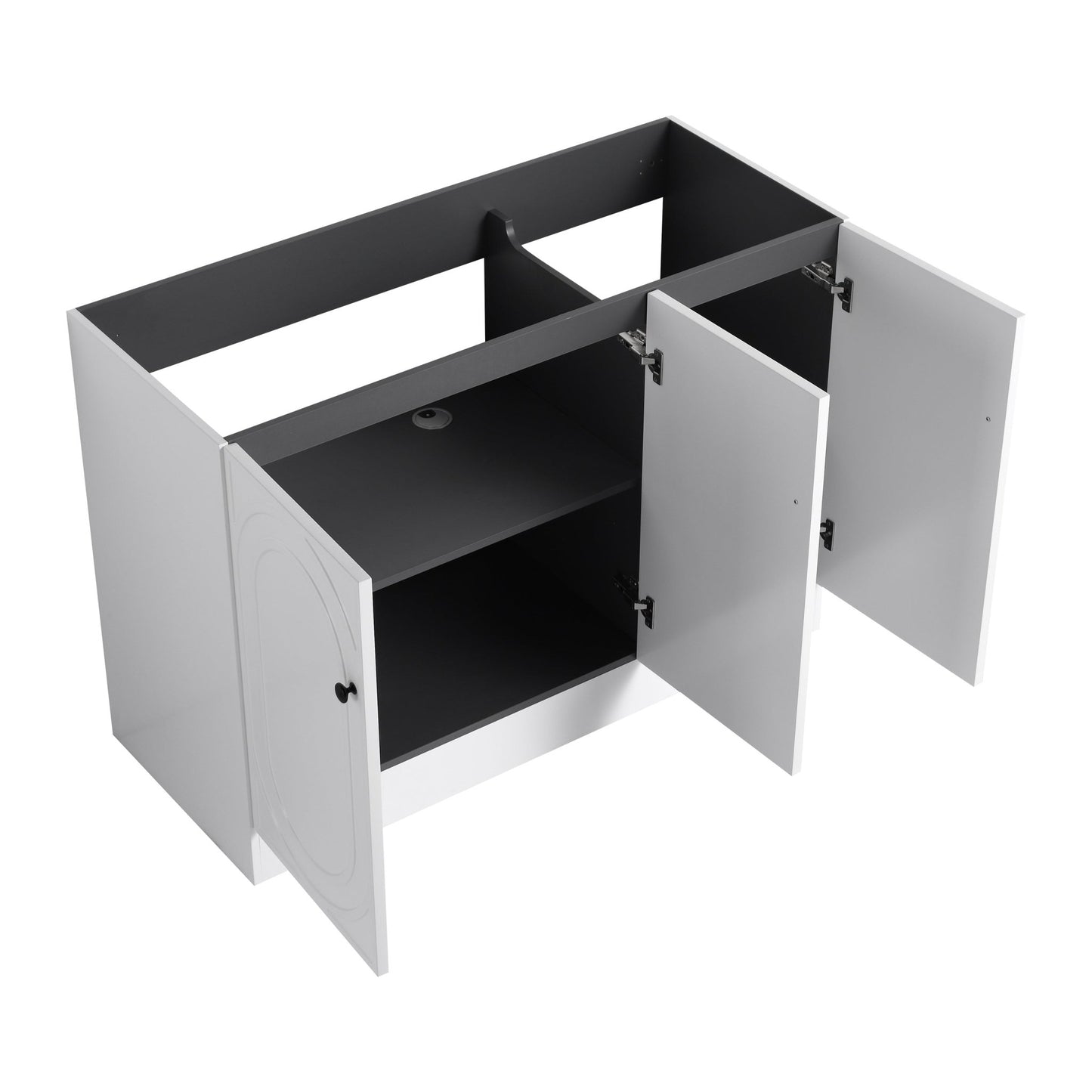 Modern 48 Inch Freestanding Bathroom Vanity with Soft - Close Cabinet Doors in White Plywood,Excluding Sink - 1st Choice Furniture Direct