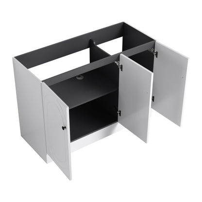 Modern 48 Inch Freestanding Bathroom Vanity with Soft - Close Cabinet Doors in White Plywood,Excluding Sink - 1st Choice Furniture Direct