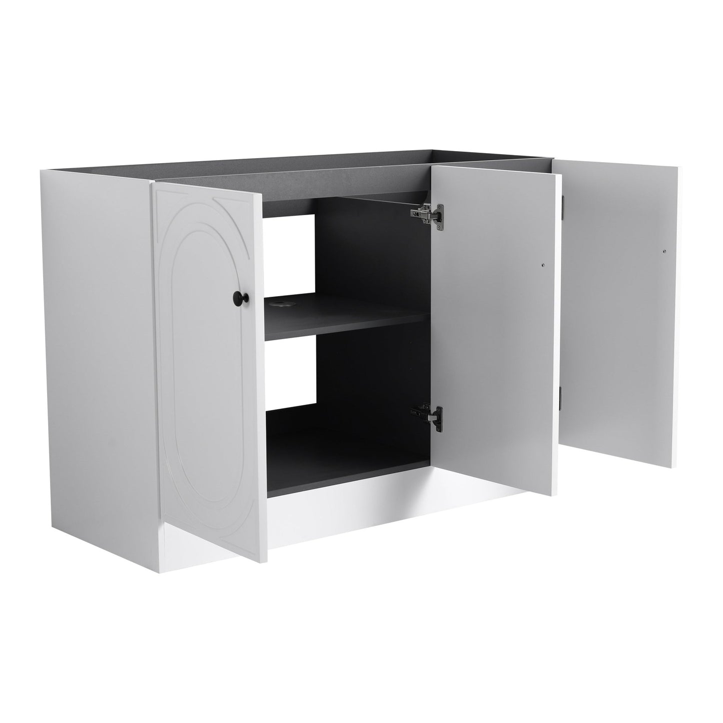 Modern 48 Inch Freestanding Bathroom Vanity with Soft - Close Cabinet Doors in White Plywood,Excluding Sink - 1st Choice Furniture Direct