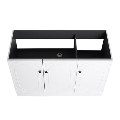Modern 48 Inch Freestanding Bathroom Vanity with Soft - Close Cabinet Doors in White Plywood,Excluding Sink - 1st Choice Furniture Direct
