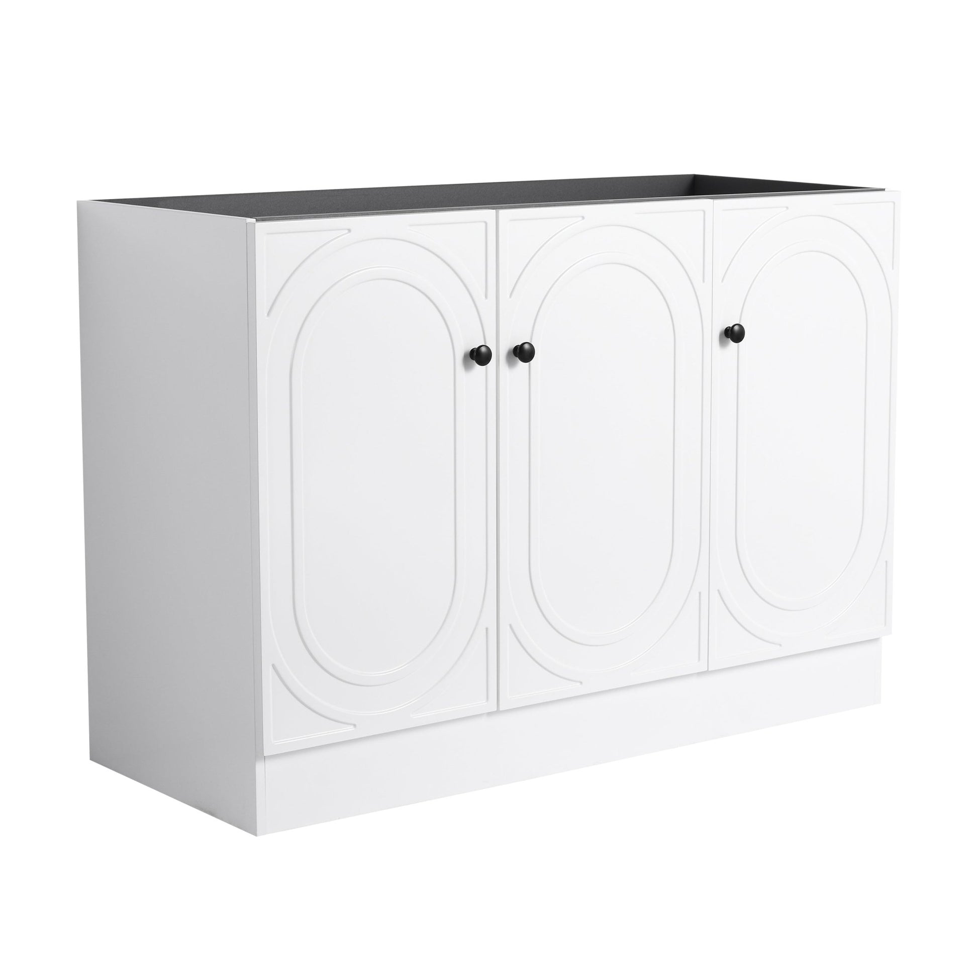 Modern 48 Inch Freestanding Bathroom Vanity with Soft - Close Cabinet Doors in White Plywood,Excluding Sink - 1st Choice Furniture Direct