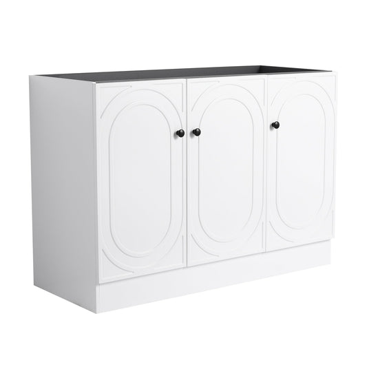 Modern 48 Inch Freestanding Bathroom Vanity with Soft - Close Cabinet Doors in White Plywood,Excluding Sink - 1st Choice Furniture Direct