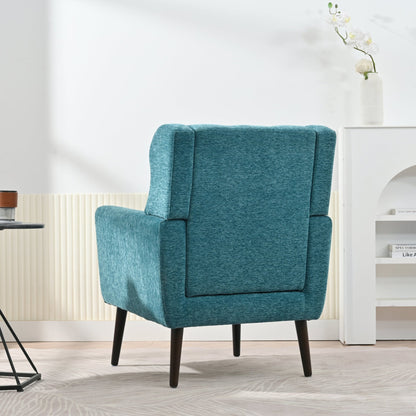 Modern Accent Chair Upholstered Foam Filled Living Room Chairs Comfy Reading Chair Mid Century Modern Chair with Chenille Fabric Lounge Arm Chairs Armchair for Living Room Bedroom (Teal) - 1st Choice Furniture Direct