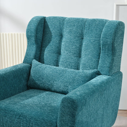 Modern Accent Chair Upholstered Foam Filled Living Room Chairs Comfy Reading Chair Mid Century Modern Chair with Chenille Fabric Lounge Arm Chairs Armchair for Living Room Bedroom (Teal) - 1st Choice Furniture Direct