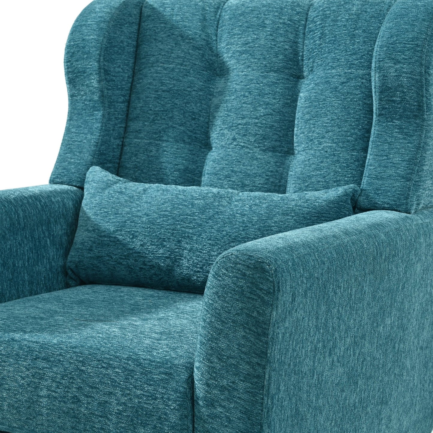 Modern Accent Chair Upholstered Foam Filled Living Room Chairs Comfy Reading Chair Mid Century Modern Chair with Chenille Fabric Lounge Arm Chairs Armchair for Living Room Bedroom (Teal) - 1st Choice Furniture Direct