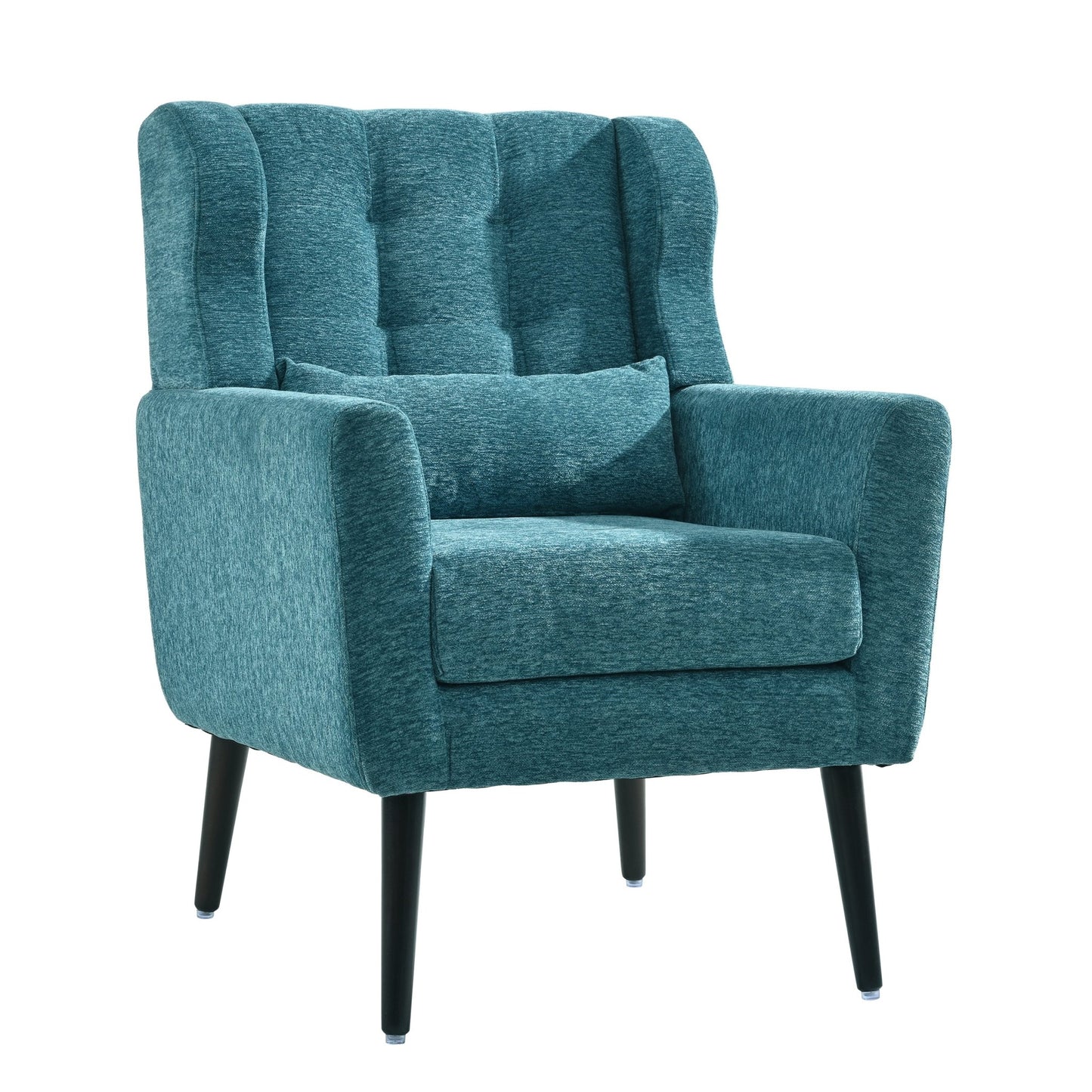 Modern Accent Chair Upholstered Foam Filled Living Room Chairs Comfy Reading Chair Mid Century Modern Chair with Chenille Fabric Lounge Arm Chairs Armchair for Living Room Bedroom (Teal) - 1st Choice Furniture Direct