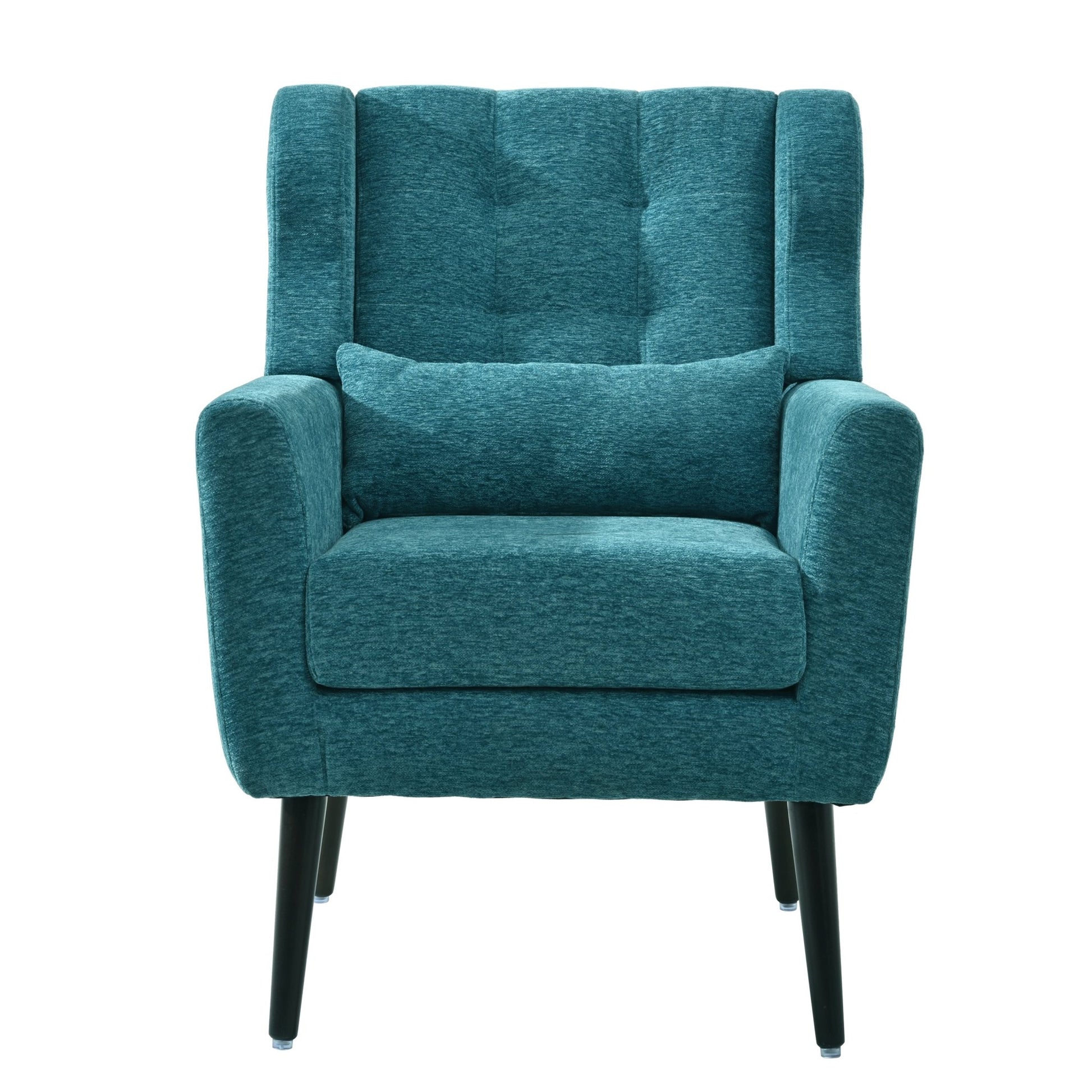 Modern Accent Chair Upholstered Foam Filled Living Room Chairs Comfy Reading Chair Mid Century Modern Chair with Chenille Fabric Lounge Arm Chairs Armchair for Living Room Bedroom (Teal) - 1st Choice Furniture Direct