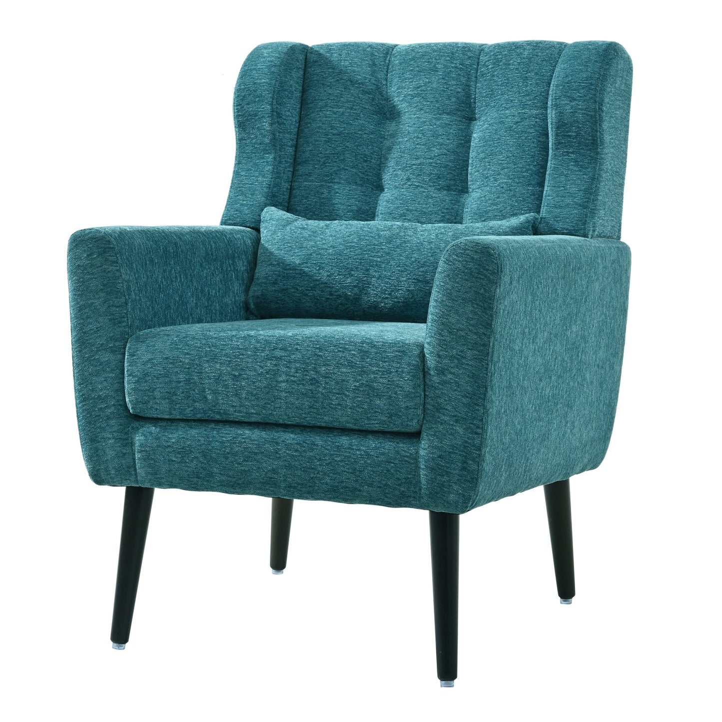 Modern Accent Chair Upholstered Foam Filled Living Room Chairs Comfy Reading Chair Mid Century Modern Chair with Chenille Fabric Lounge Arm Chairs Armchair for Living Room Bedroom (Teal) - 1st Choice Furniture Direct