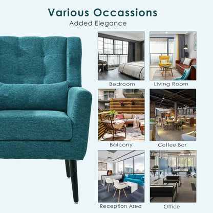 Modern Accent Chair Upholstered Foam Filled Living Room Chairs Comfy Reading Chair Mid Century Modern Chair with Chenille Fabric Lounge Arm Chairs Armchair for Living Room Bedroom (Teal) - 1st Choice Furniture Direct