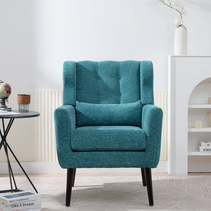 Modern Accent Chair Upholstered Foam Filled Living Room Chairs Comfy Reading Chair Mid Century Modern Chair with Chenille Fabric Lounge Arm Chairs Armchair for Living Room Bedroom (Teal) - 1st Choice Furniture Direct