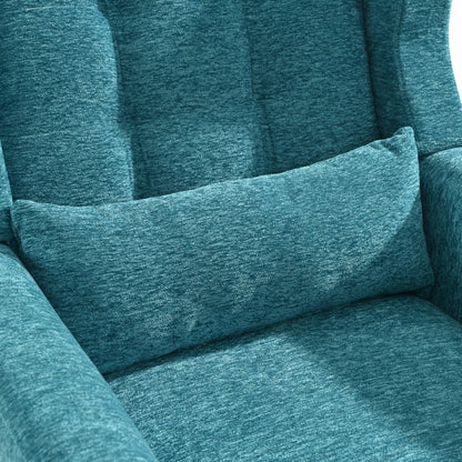 Modern Accent Chair Upholstered Foam Filled Living Room Chairs Comfy Reading Chair Mid Century Modern Chair with Chenille Fabric Lounge Arm Chairs Armchair for Living Room Bedroom (Teal) - 1st Choice Furniture Direct