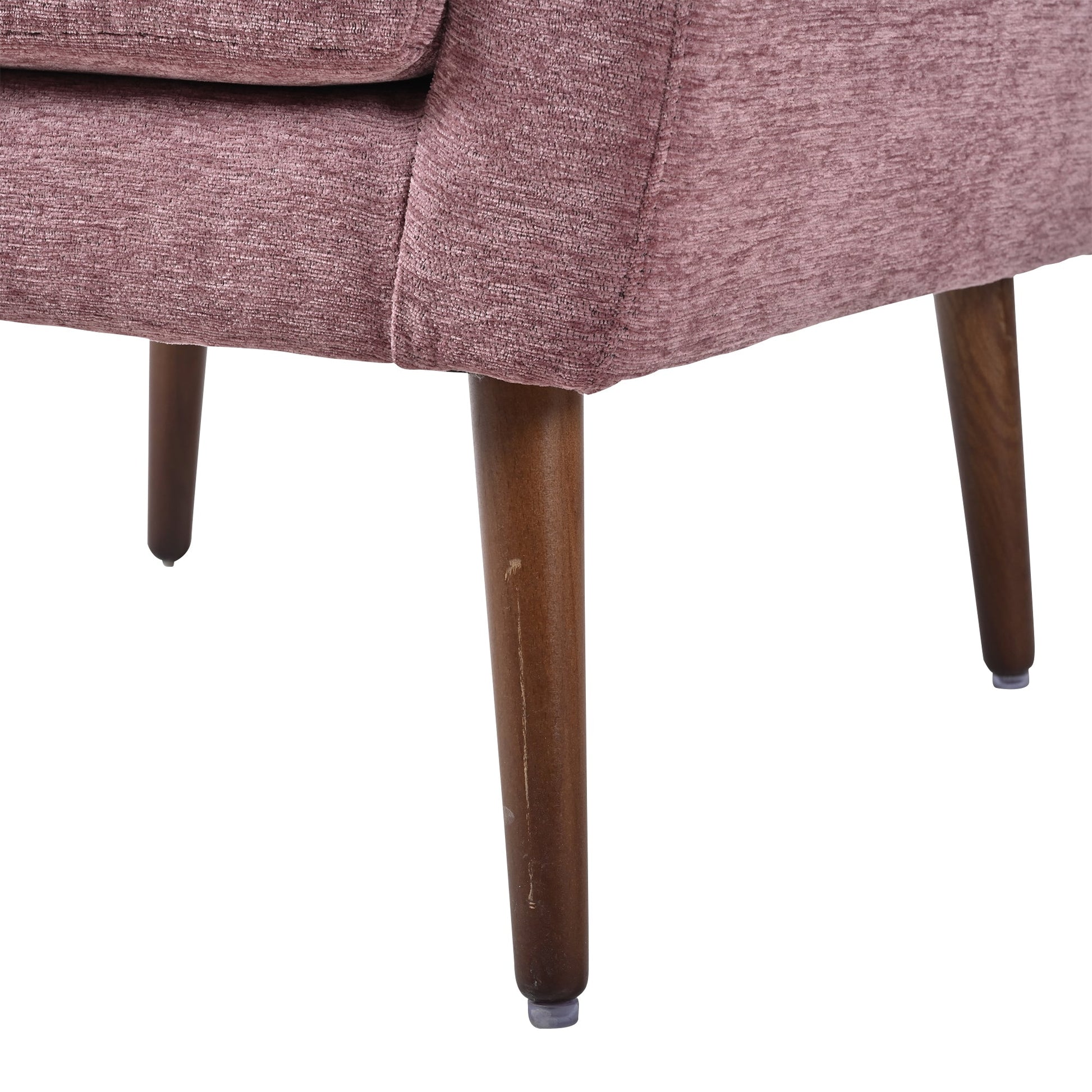 Modern Accent Chair,Chenille Living Room Lounge Chair w/ Throw Pillow,Comfy Reading Chair,Mid Century Living Room Chair, Lounge Arm Chairs Armchair for Living Room Bedroom (Purple) - 1st Choice Furniture Direct