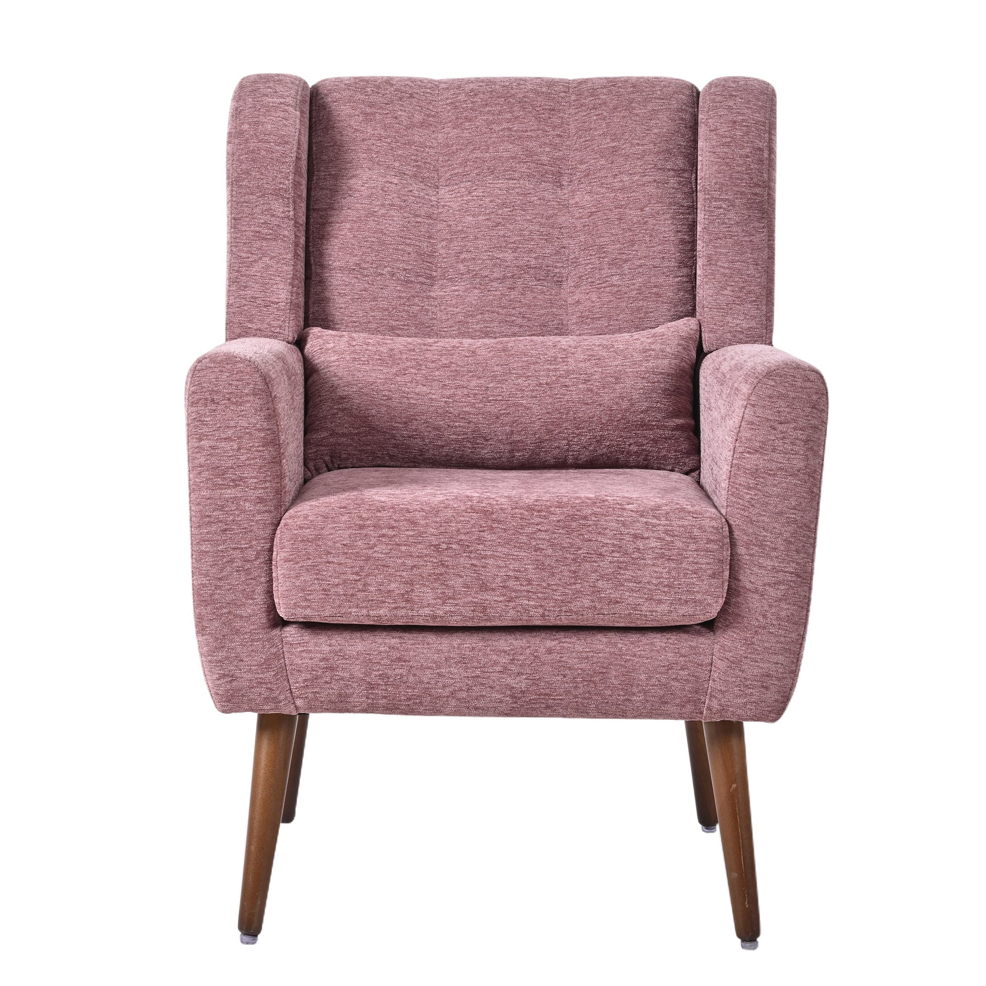 Modern Accent Chair,Chenille Living Room Lounge Chair w/ Throw Pillow,Comfy Reading Chair,Mid Century Living Room Chair, Lounge Arm Chairs Armchair for Living Room Bedroom (Purple) - 1st Choice Furniture Direct