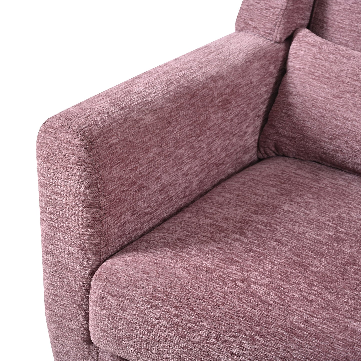 Modern Accent Chair,Chenille Living Room Lounge Chair w/ Throw Pillow,Comfy Reading Chair,Mid Century Living Room Chair, Lounge Arm Chairs Armchair for Living Room Bedroom (Purple) - 1st Choice Furniture Direct