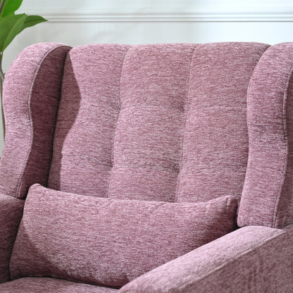 Modern Accent Chair,Chenille Living Room Lounge Chair w/ Throw Pillow,Comfy Reading Chair,Mid Century Living Room Chair, Lounge Arm Chairs Armchair for Living Room Bedroom (Purple) - 1st Choice Furniture Direct