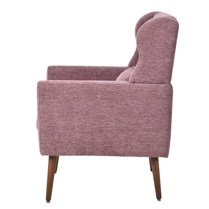 Modern Accent Chair,Chenille Living Room Lounge Chair w/ Throw Pillow,Comfy Reading Chair,Mid Century Living Room Chair, Lounge Arm Chairs Armchair for Living Room Bedroom (Purple) - 1st Choice Furniture Direct