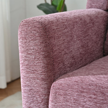 Modern Accent Chair,Chenille Living Room Lounge Chair w/ Throw Pillow,Comfy Reading Chair,Mid Century Living Room Chair, Lounge Arm Chairs Armchair for Living Room Bedroom (Purple) - 1st Choice Furniture Direct