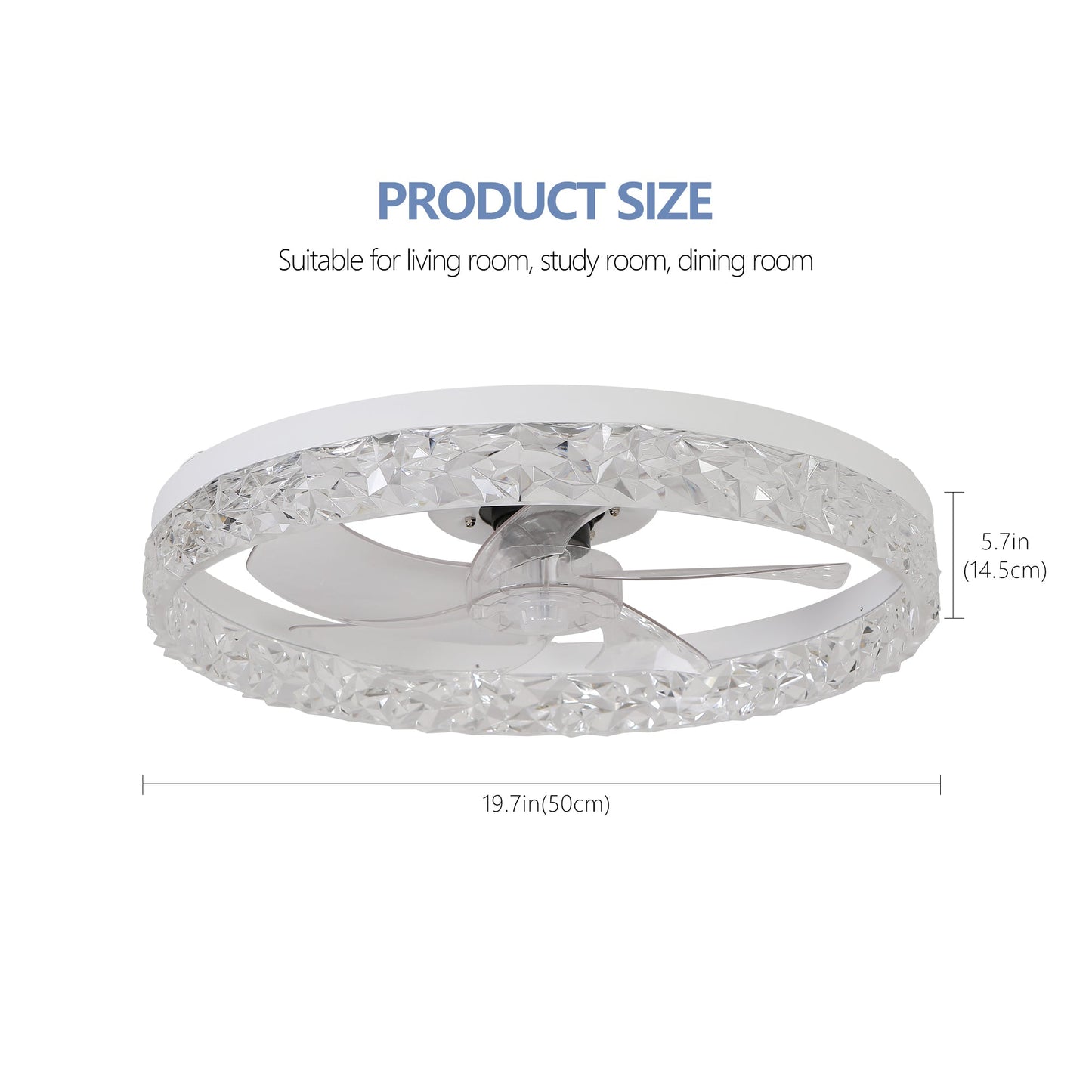 Modern Acrylic Ceiling Fan Light with Remote Control & Dimmable LED - 1st Choice Furniture Direct