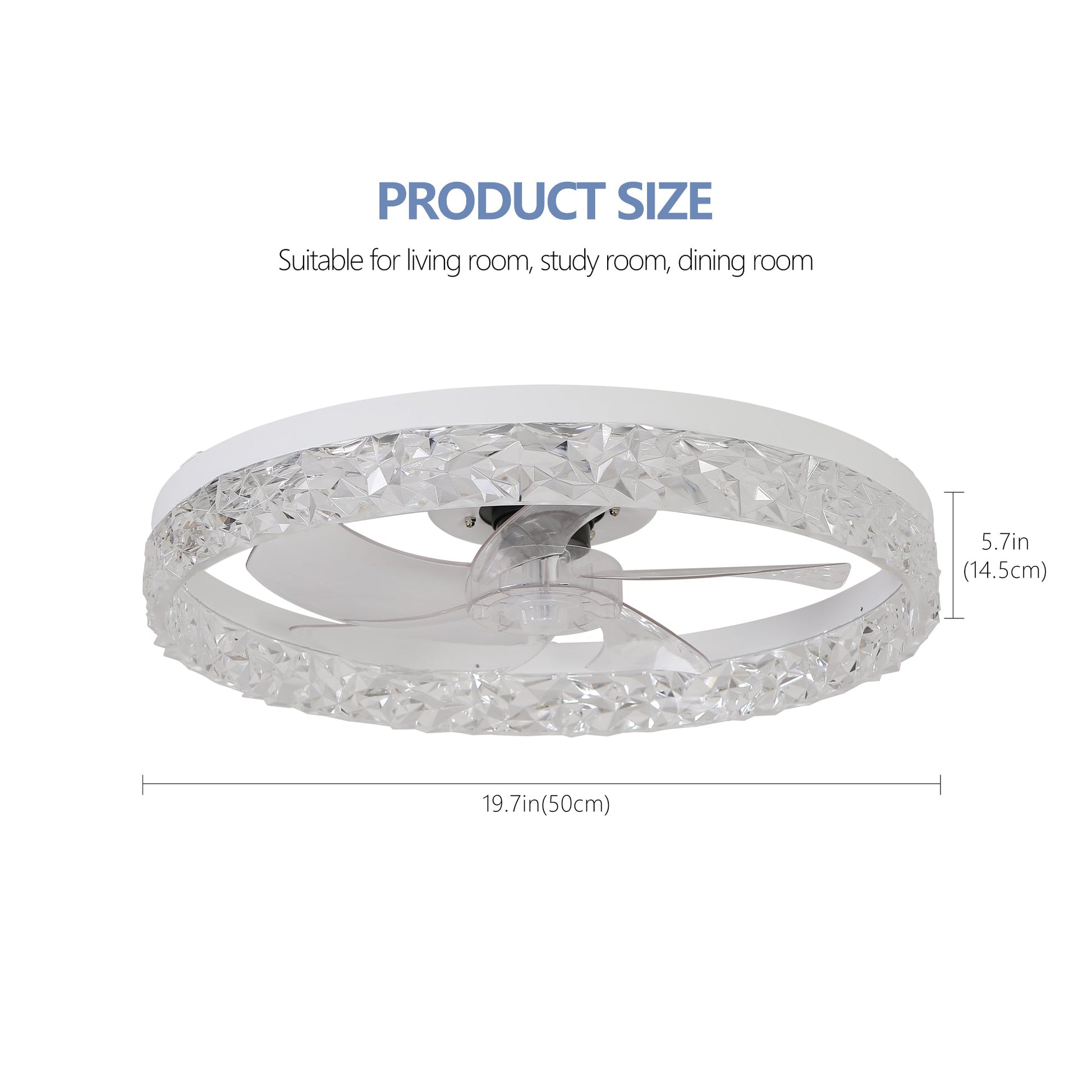 Modern Acrylic Ceiling Fan Light with Remote Control & Dimmable LED - 1st Choice Furniture Direct
