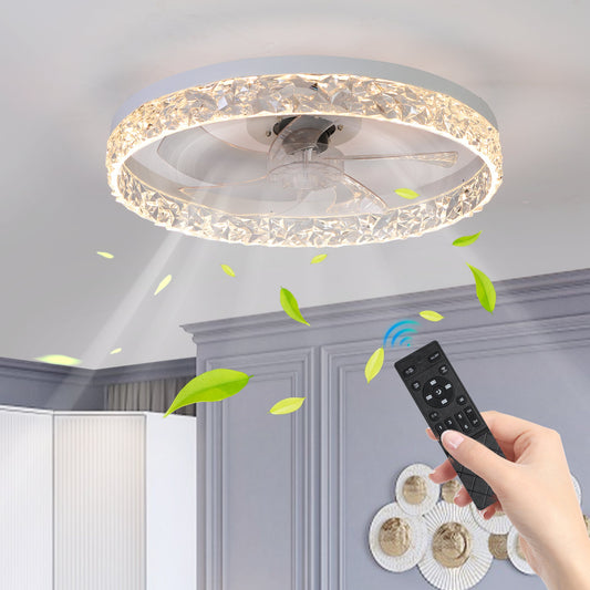 Modern Acrylic Ceiling Fan Light with Remote Control & Dimmable LED - 1st Choice Furniture Direct