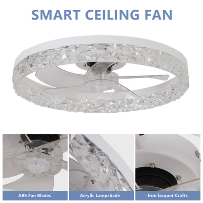 Modern Acrylic Ceiling Fan Light with Remote Control & Dimmable LED - 1st Choice Furniture Direct