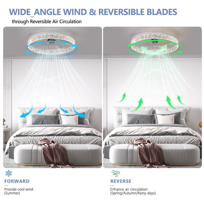 Modern Acrylic Ceiling Fan Light with Remote Control & Dimmable LED - 1st Choice Furniture Direct