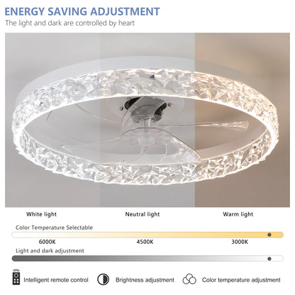 Modern Acrylic Ceiling Fan Light with Remote Control & Dimmable LED - 1st Choice Furniture Direct