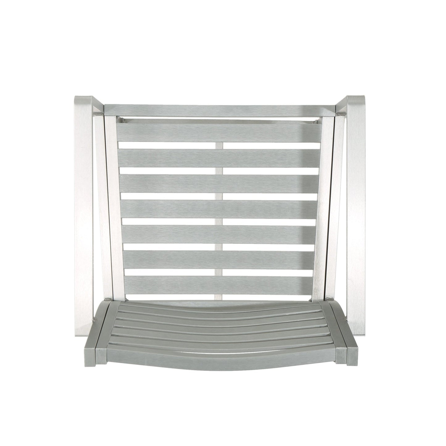 Modern Aluminum Outdoor Bar Stool Set of 2 in Silver - 1st Choice Furniture Direct