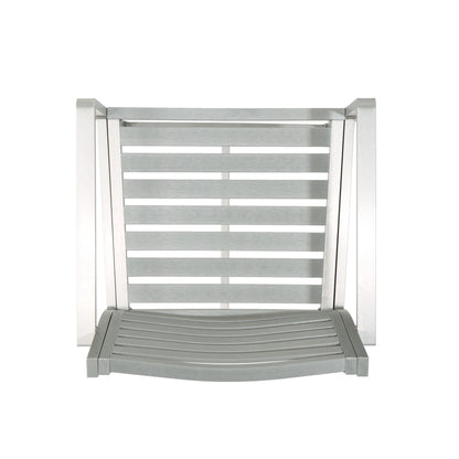 Modern Aluminum Outdoor Bar Stool Set of 2 in Silver - 1st Choice Furniture Direct
