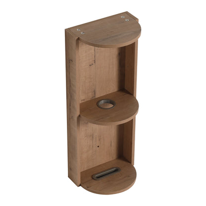 Modern Bathroom Wall - Mounted Storage Rack with Floating Design in Imitative Oak Plywood, 12 Inches - 1st Choice Furniture Direct