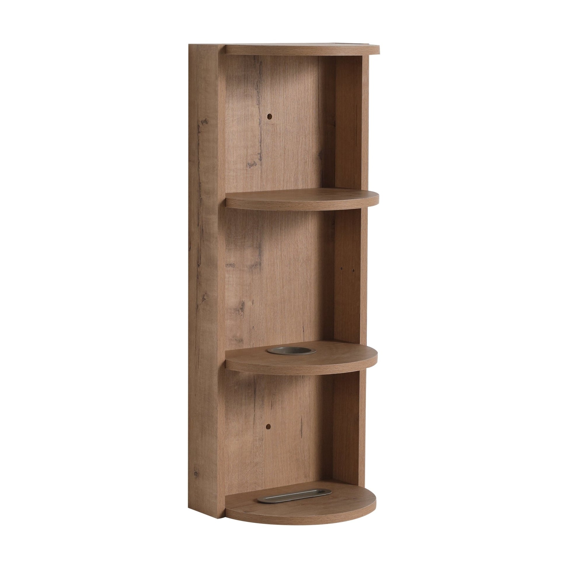 Modern Bathroom Wall - Mounted Storage Rack with Floating Design in Imitative Oak Plywood, 12 Inches - 1st Choice Furniture Direct