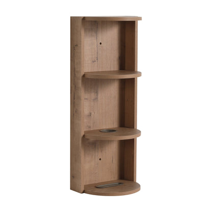 Modern Bathroom Wall - Mounted Storage Rack with Floating Design in Imitative Oak Plywood, 12 Inches - 1st Choice Furniture Direct