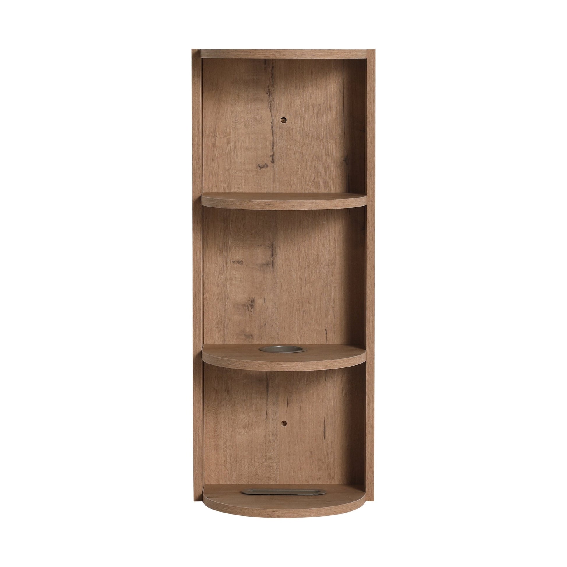 Modern Bathroom Wall - Mounted Storage Rack with Floating Design in Imitative Oak Plywood, 12 Inches - 1st Choice Furniture Direct