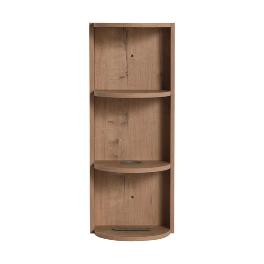 Modern Bathroom Wall - Mounted Storage Rack with Floating Design in Imitative Oak Plywood, 12 Inches - 1st Choice Furniture Direct
