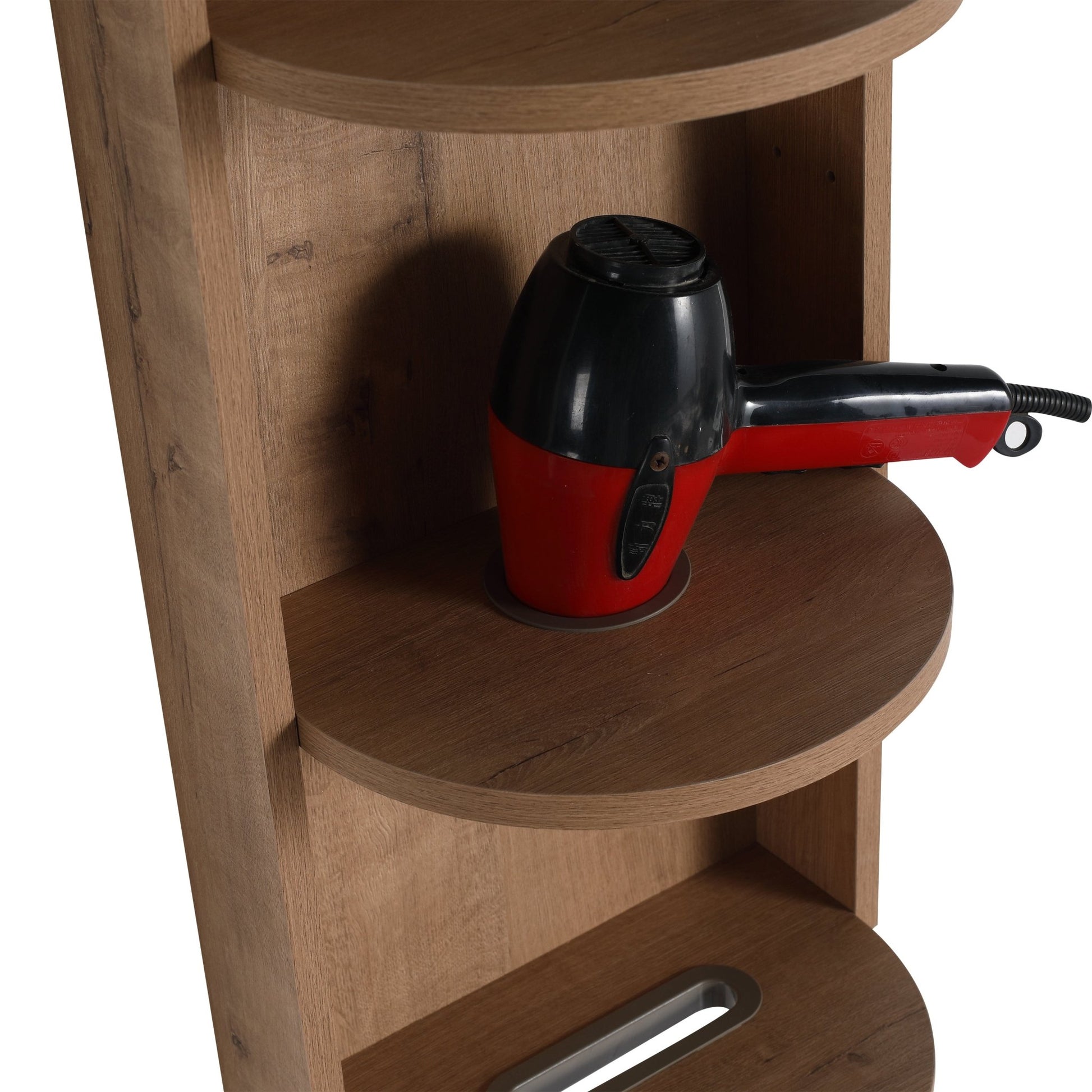 Modern Bathroom Wall - Mounted Storage Rack with Floating Design in Imitative Oak Plywood, 12 Inches - 1st Choice Furniture Direct
