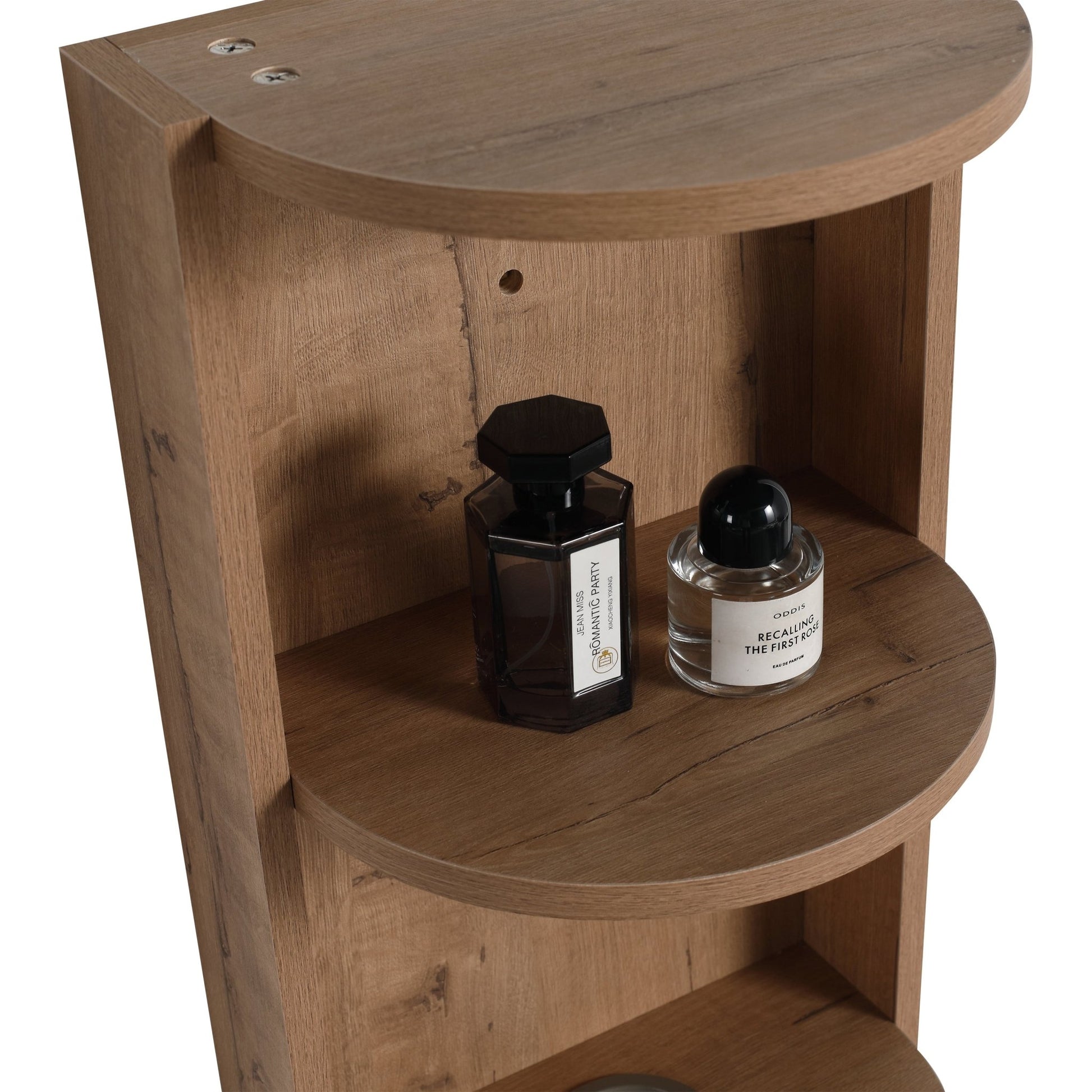 Modern Bathroom Wall - Mounted Storage Rack with Floating Design in Imitative Oak Plywood, 12 Inches - 1st Choice Furniture Direct
