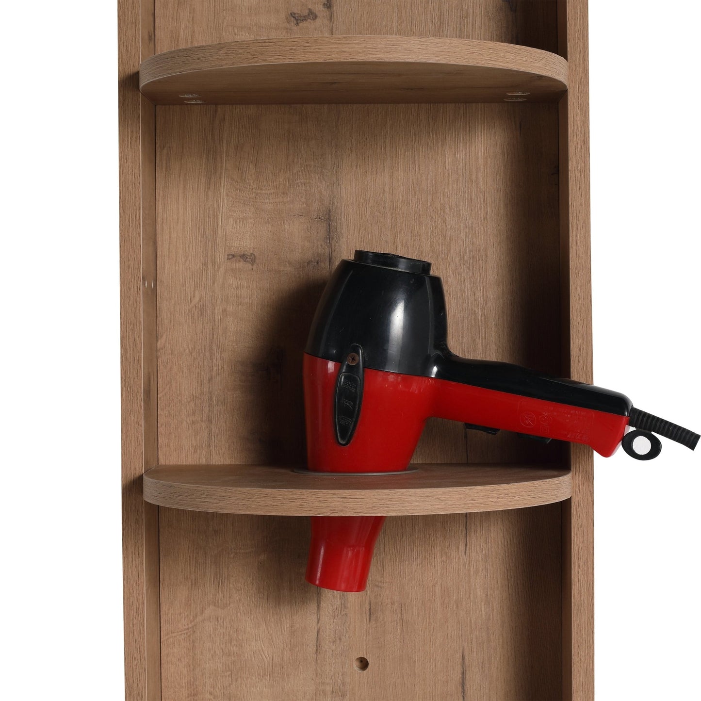 Modern Bathroom Wall - Mounted Storage Rack with Floating Design in Imitative Oak Plywood, 12 Inches - 1st Choice Furniture Direct