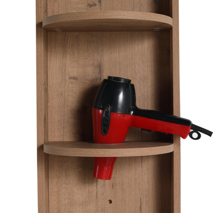 Modern Bathroom Wall - Mounted Storage Rack with Floating Design in Imitative Oak Plywood, 12 Inches - 1st Choice Furniture Direct