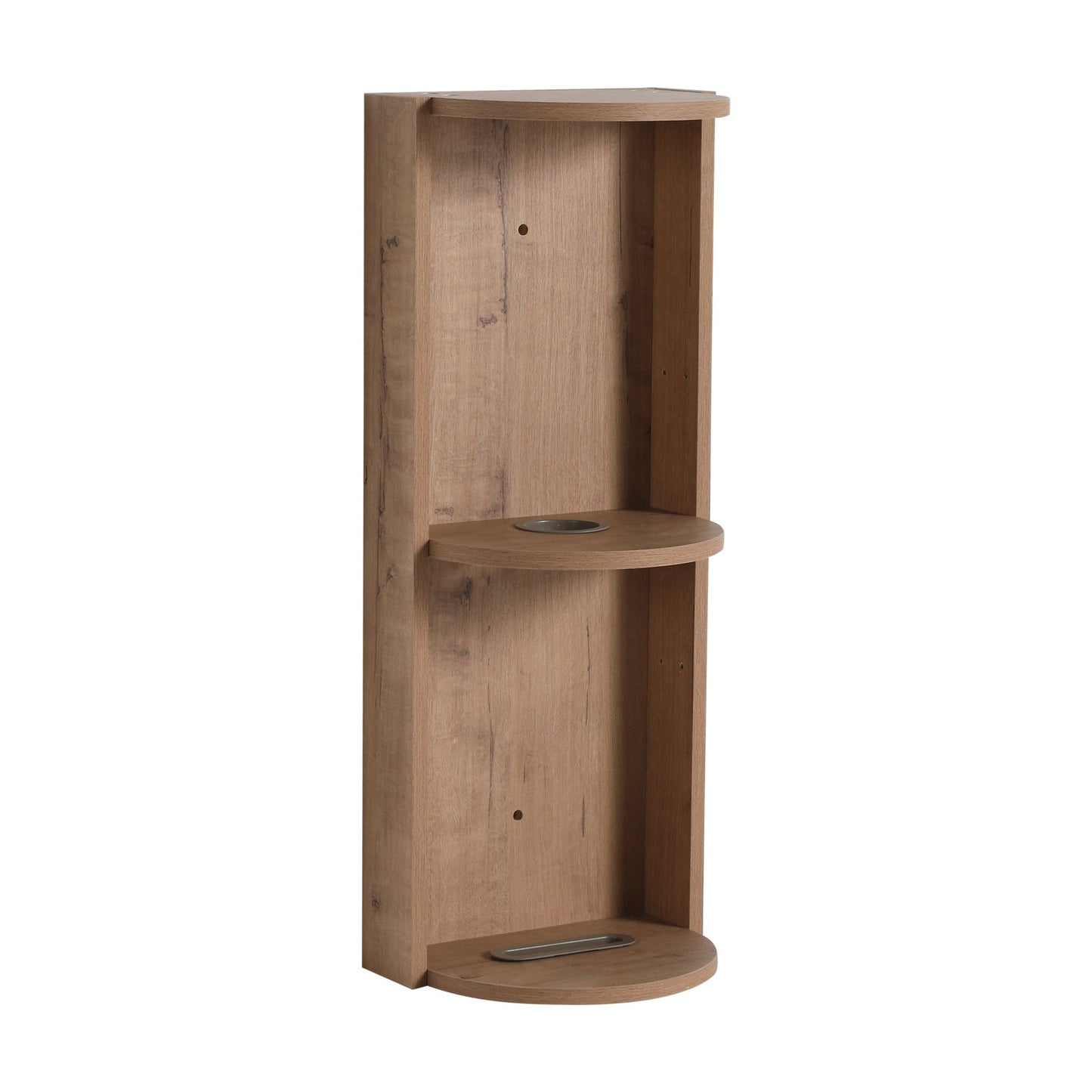 Modern Bathroom Wall - Mounted Storage Rack with Floating Design in Imitative Oak Plywood, 12 Inches - 1st Choice Furniture Direct