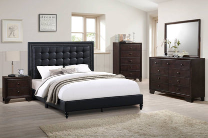 Modern Bedroom Nightstand Brown Color Drawers Bed Side Table Rubberwood - 1st Choice Furniture Direct