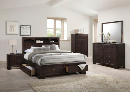 Modern Bedroom Nightstand Brown Color Drawers Bed Side Table Rubberwood - 1st Choice Furniture Direct