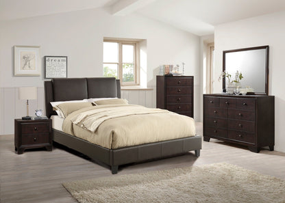 Modern Bedroom Nightstand Brown Color Drawers Bed Side Table Rubberwood - 1st Choice Furniture Direct