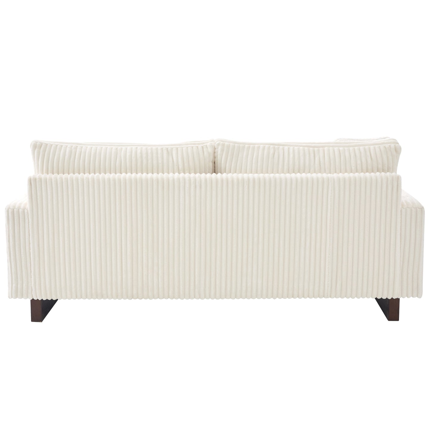 Modern Beige Corduroy Loveseat Sofa with Four Pillows, Upholstered, 80.3' W x 37.4' D x 33.9' H - 1st Choice Furniture Direct