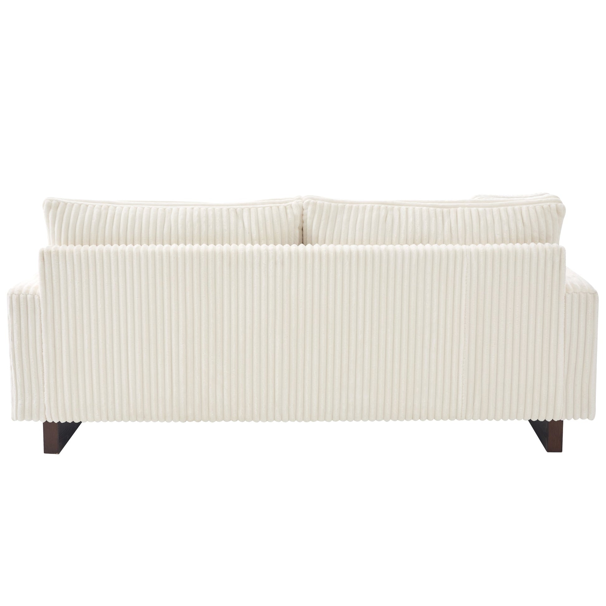 Modern Beige Corduroy Loveseat Sofa with Four Pillows, Upholstered, 80.3' W x 37.4' D x 33.9' H - 1st Choice Furniture Direct