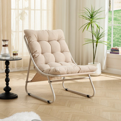 Modern Beige Outdoor Lounge Chair with Ottoman - 1st Choice Furniture Direct